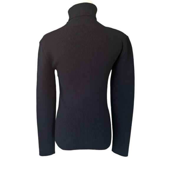 Balenciaga Ribbed‎ Underwire Turtleneck Sweater Black Size FR 38 - Picture 3 of 7